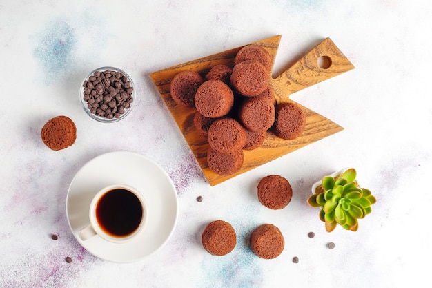 Mini torte al cioccolato.