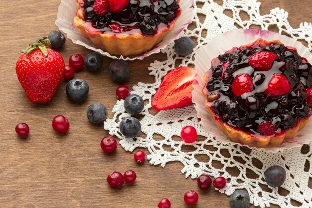 Mini fruit tarts arrangement