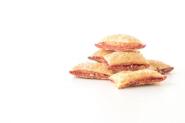 mini pie biscuit with strawberry jam