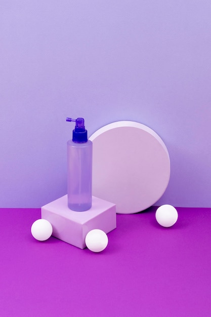 Minimal arrangement of beauty products