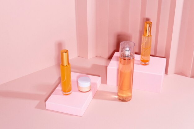 minimal assortment of beauty products