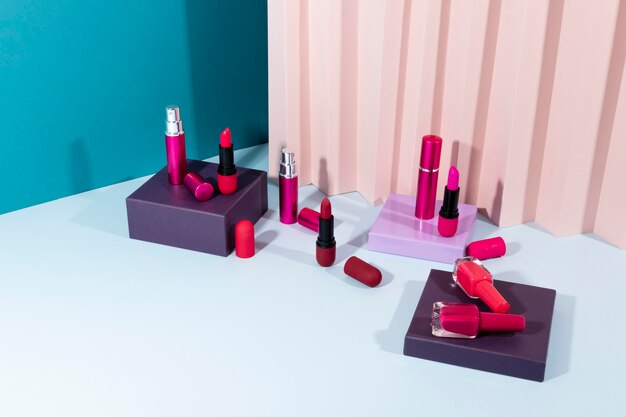 Free photo minimal assortment of beauty products