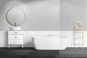 Free photo minimal bathroom authentic interior design