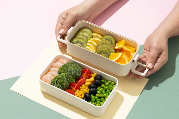 Minimal bento box composition