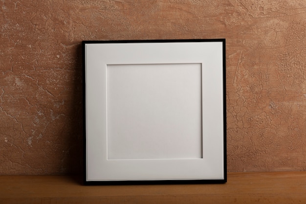 Minimal empty frame with stucco background