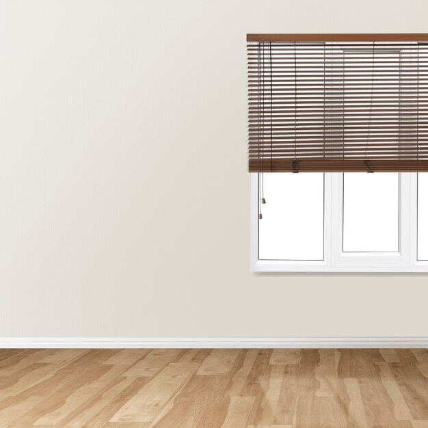 Minimal empty room with windows authentic interior design