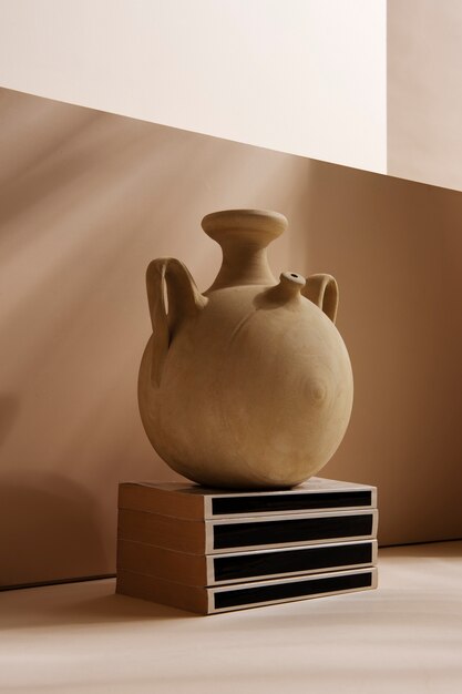 Minimal modern vase and books