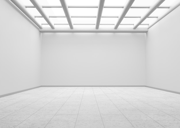 Minimal rooms and walls with lighting effects in 3d rendering