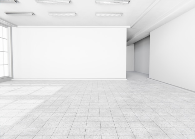 Free photo minimal rooms and walls with lighting effects in 3d rendering