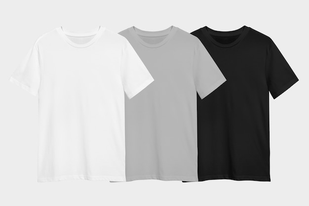 Foto gratuita set di t-shirt minimal per pubblicità di abbigliamento