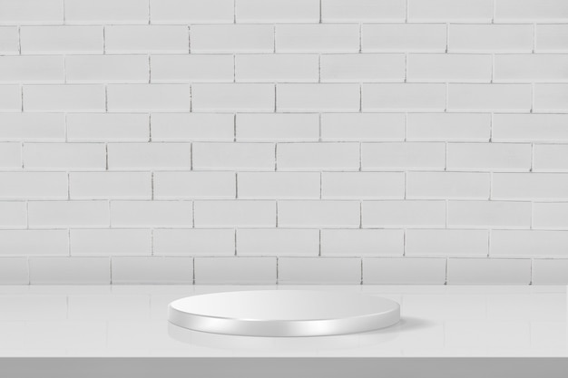 Free photo minimal white brick product backdrop