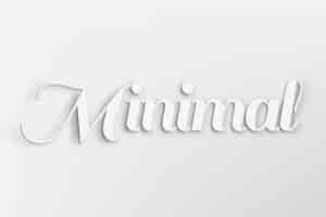 Free photo minimal word in white 3d text style