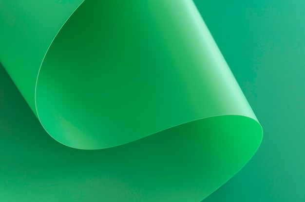Minimalist abstract green paper high view