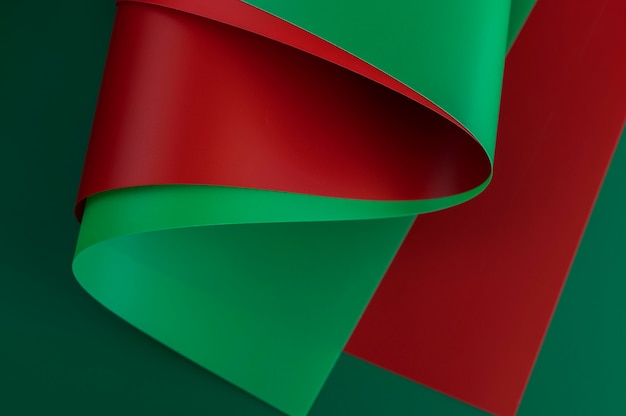 Minimalist abstract red and green papers