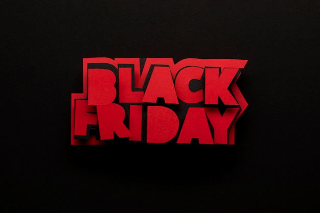 Free photo minimalist black friday written in red color