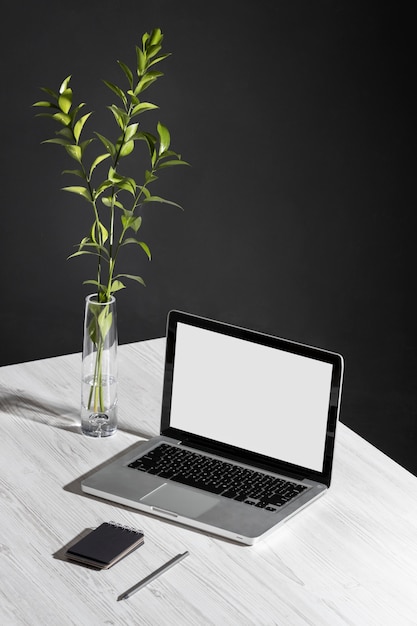 Free photo minimalist business desk high angle