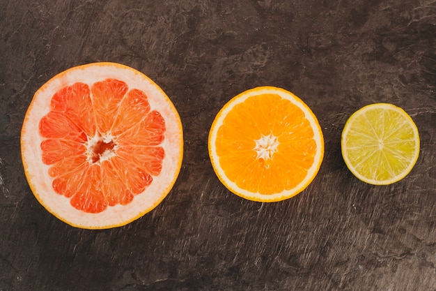 Minimalist citrus fruits compositio