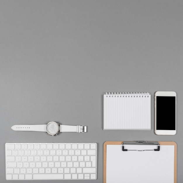 Free photo minimalist composition on office desk with copy space