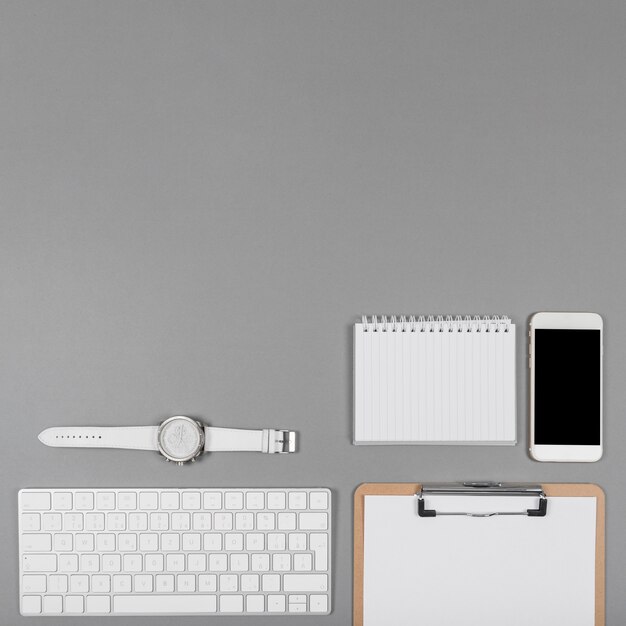 Minimalist composition on office desk with copy space