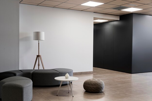 minimalist empty room in a business building