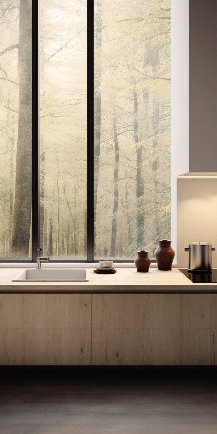 Free Photo minimalist kitchen interior design