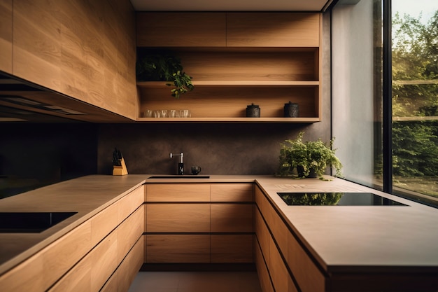 Free photo minimalist kitchen interior design