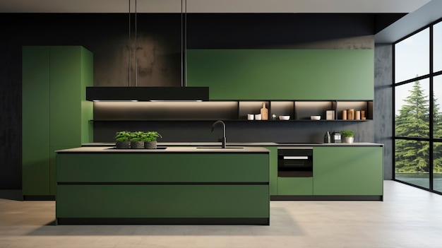 Free photo minimalist kitchen interior design