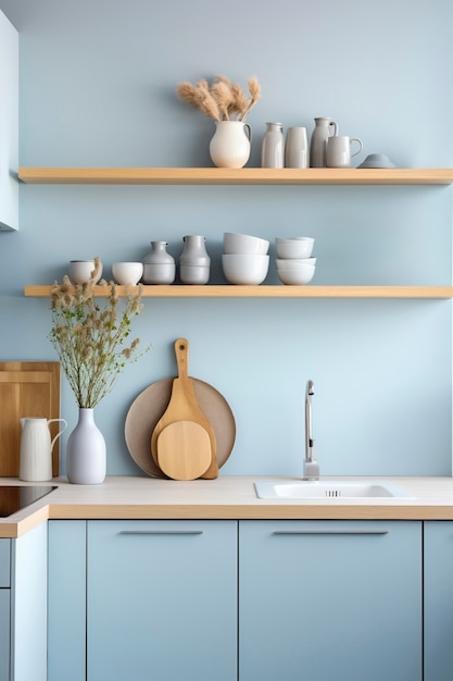 Design d'interni di cucina minimalista