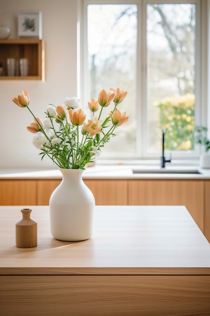 Foto gratuita design d'interni di cucina minimalista