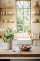 Foto gratuita design d'interni di cucina minimalista