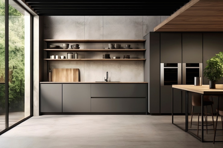 Free Photo minimalist kitchen interior design