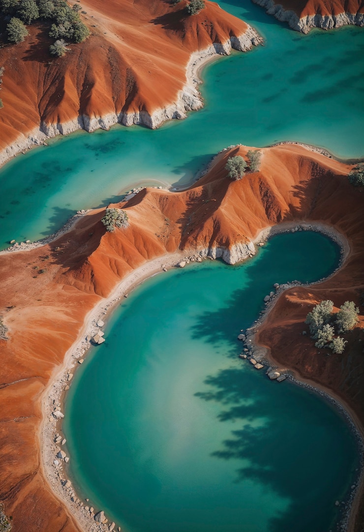Free Photo minimalist landscape from above