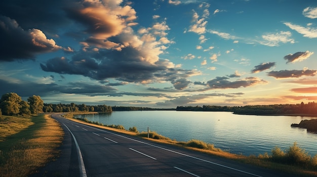 Free photo minimalist photorealistic road