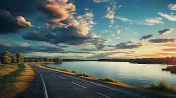 Free photo minimalist photorealistic road