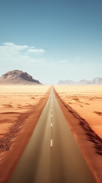 Minimalist photorealistic road