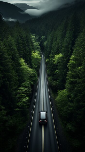 Minimalist photorealistic road