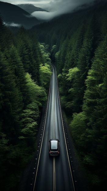 Minimalist photorealistic road