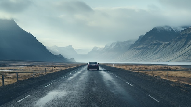 Free photo minimalist photorealistic road