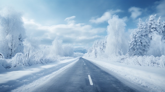 Free photo minimalist photorealistic road