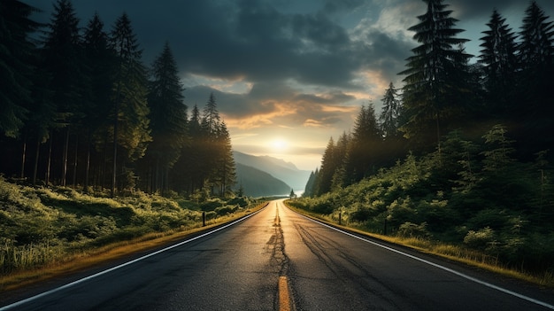 Free photo minimalist photorealistic road