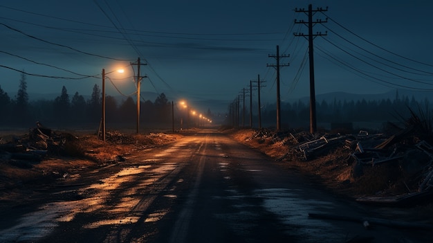 Free photo minimalist photorealistic road