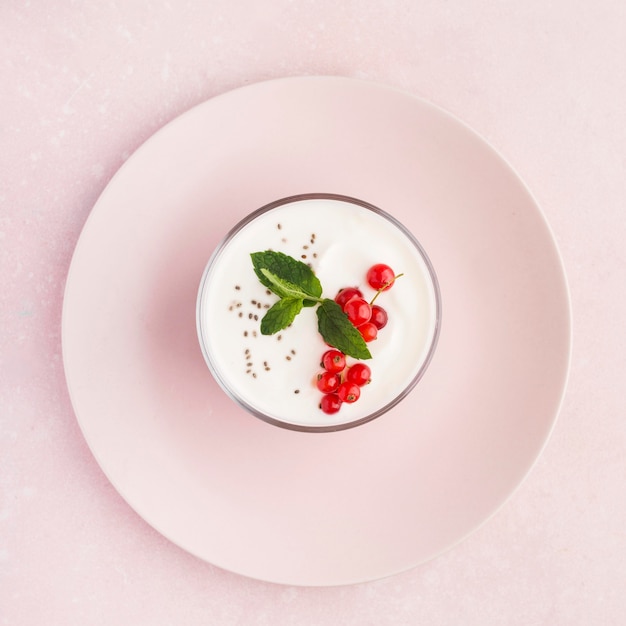 Minimalist plates with bio food lifestyle concept