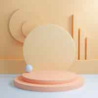Free photo minimalist podium in soft colour rendering