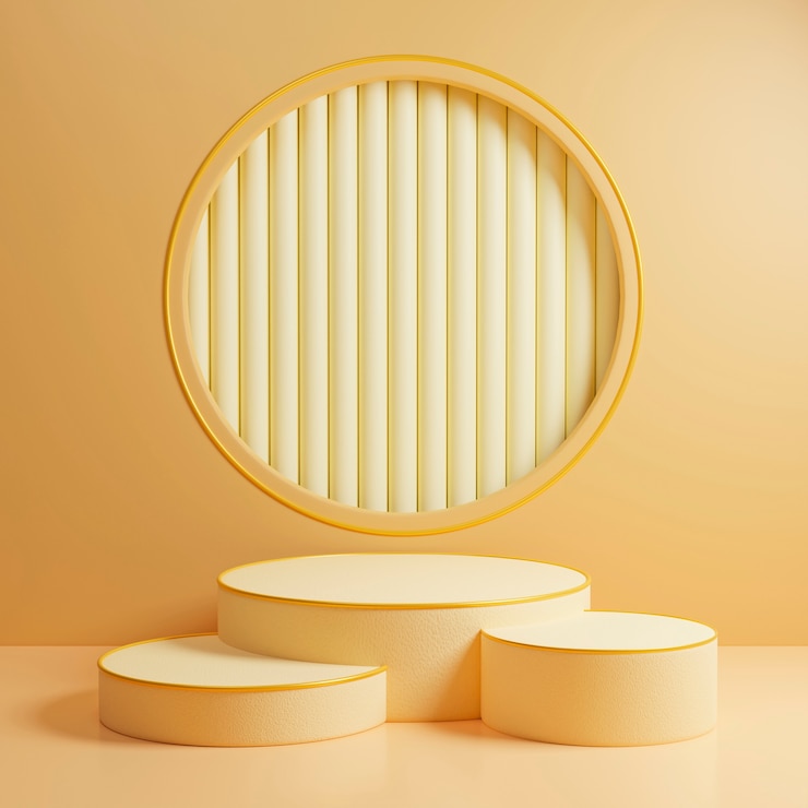 Free Photo minimalist podium in soft colour rendering