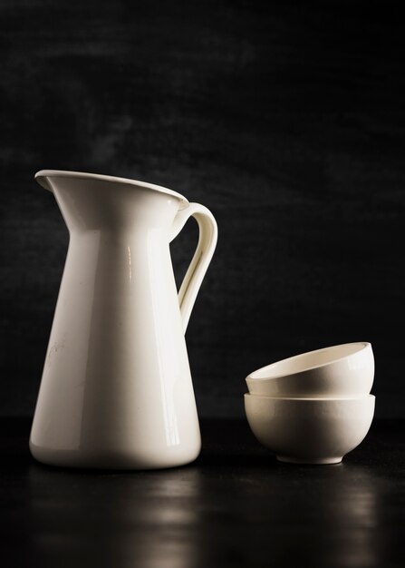 Minimalist small white cups and jug
