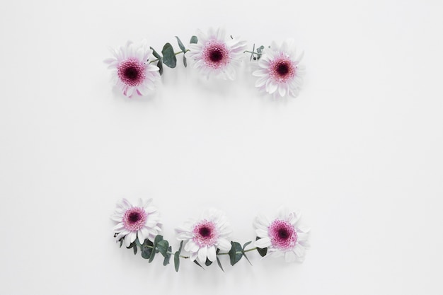 Minimalist spring floral arrangement on copy space background