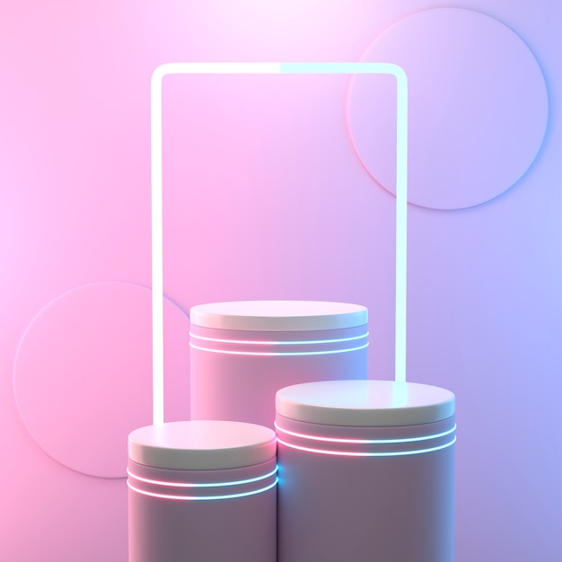 Minimalistic scene with 3d podium