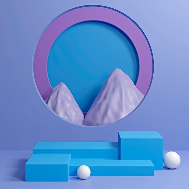 Minimalistic scene with 3d podium