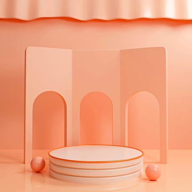 Minimalistic scene with 3d podium