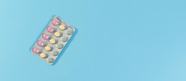 Minimalistic science banner with pills